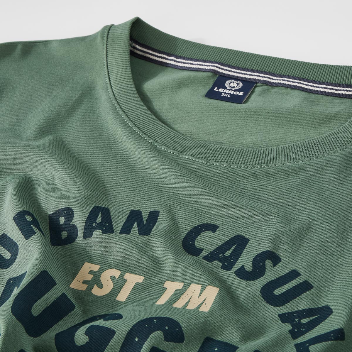 Lerros T-Shirt mit Label-Print dunkelgrün