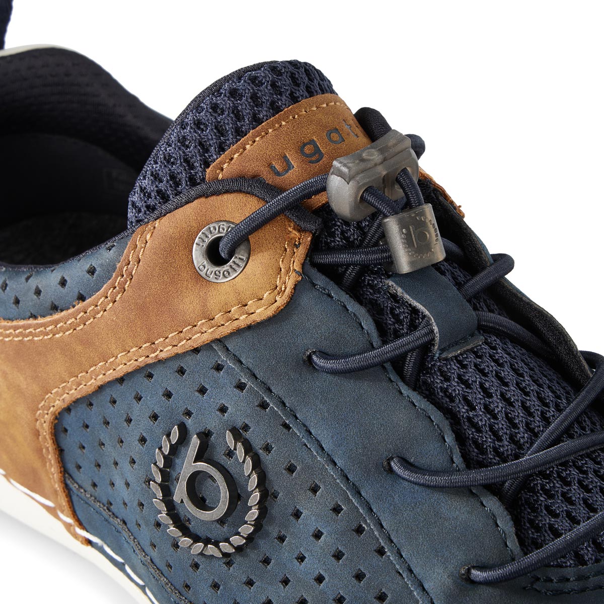 bugatti Sneaker mit elastischen Schnürsenkeln dunkelblau