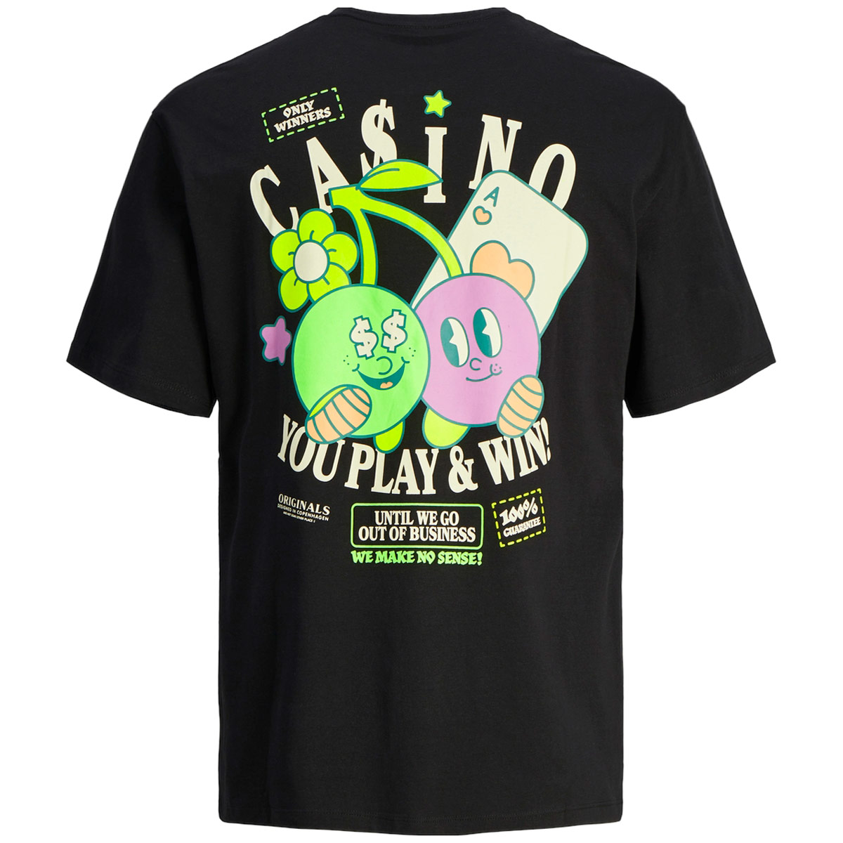 Jack&Jones T-Shirt mit Print auf Vorder- und Rückseite schwarz