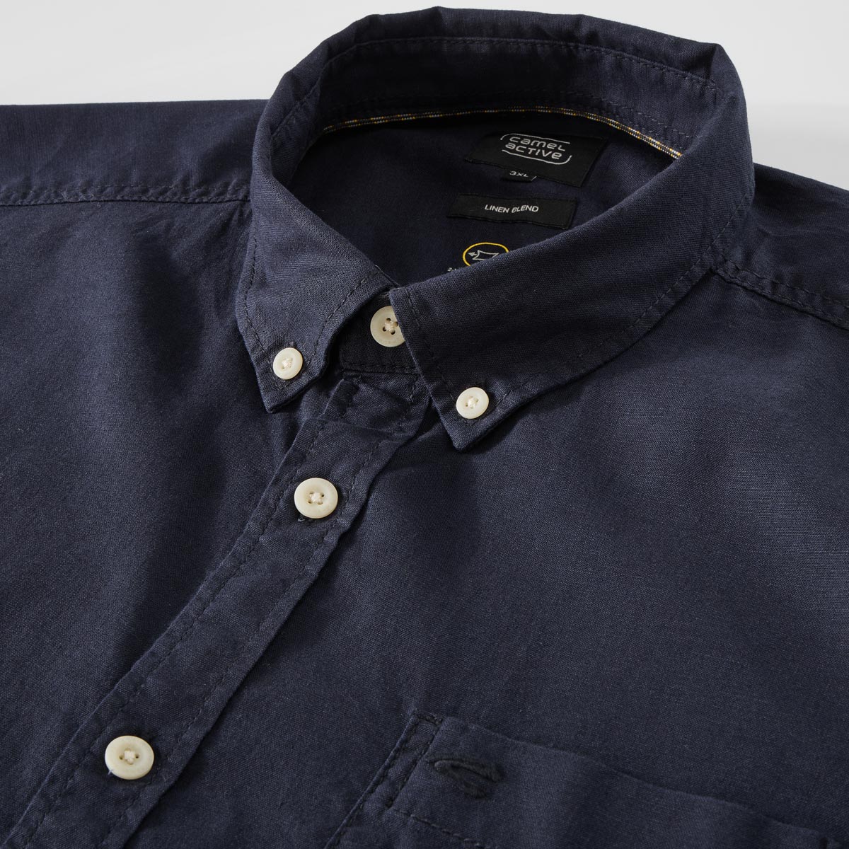 camel active Freizeithemd mit Leinen dunkelblau
