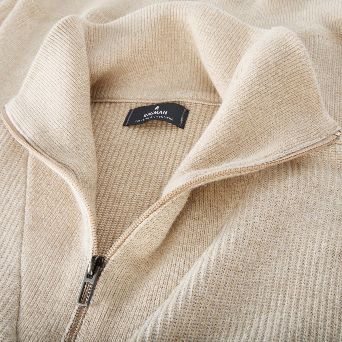 RAGMAN Pullover mit Troyerkragen beige