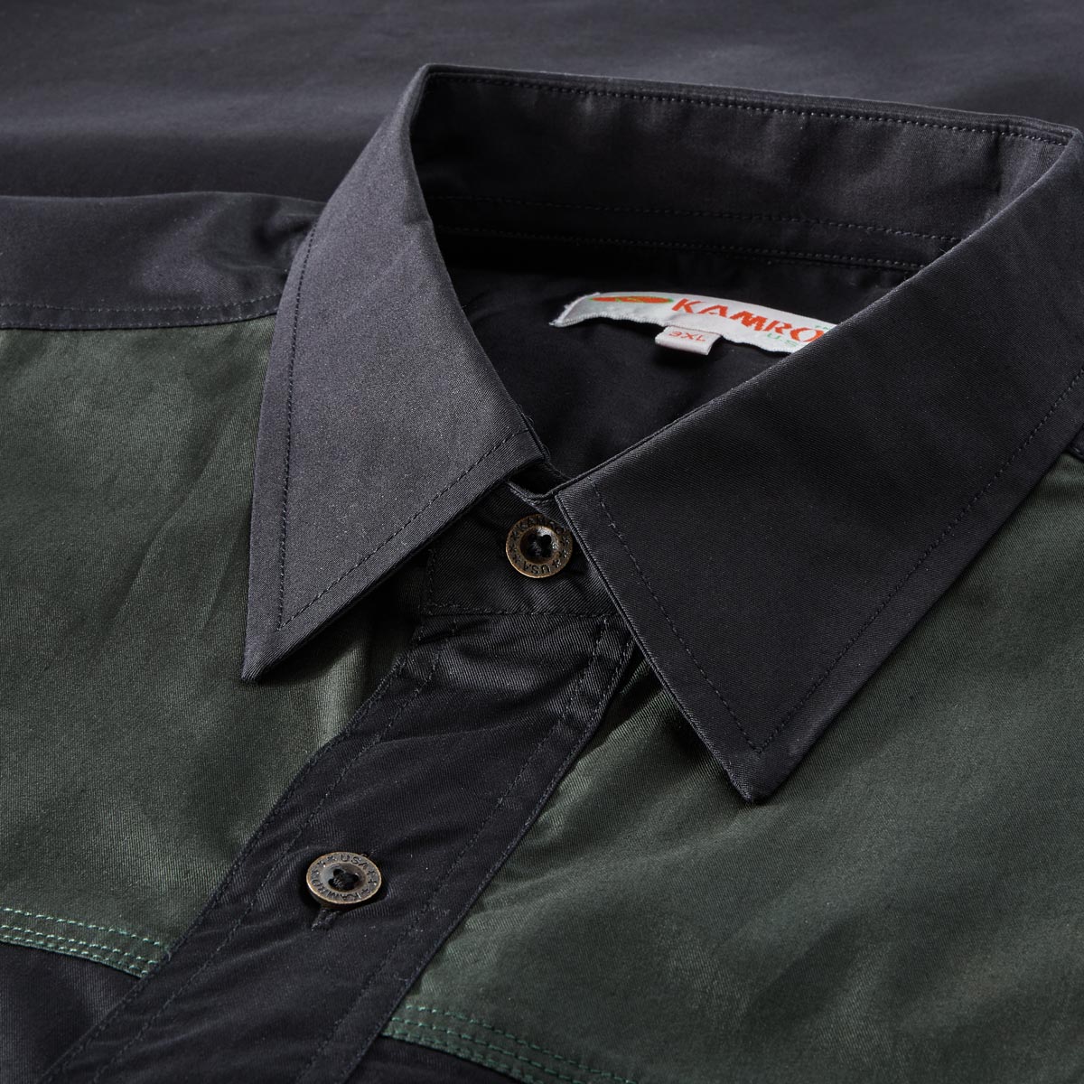 Kamro Freizeithemd im Colorblock-Design schwarz