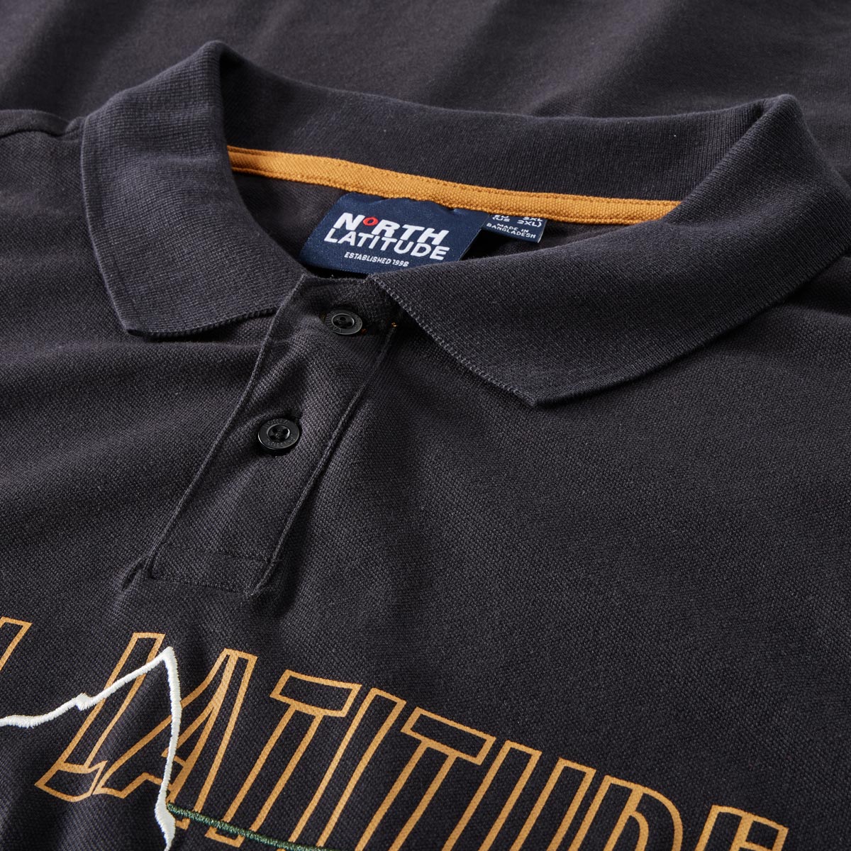 North Poloshirt mit Elasthan schwarz