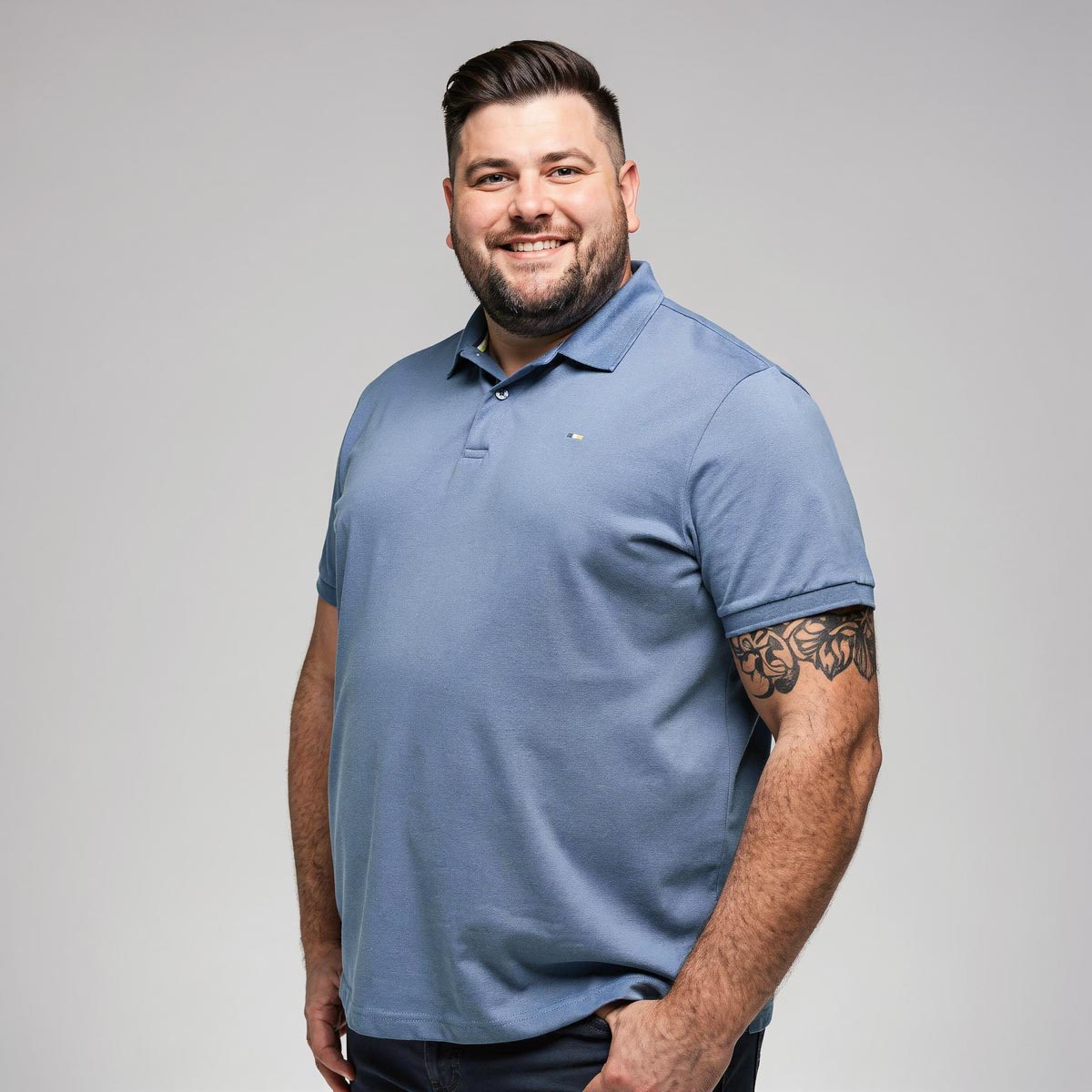 Pfundskerl Poloshirt aus Baumwolle jeansblau