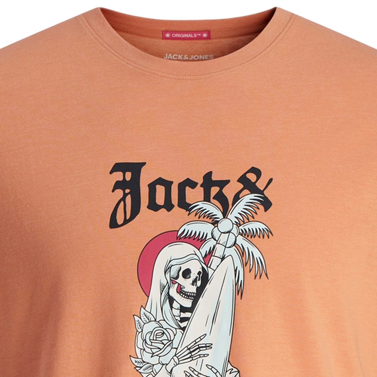 Jack&Jones T-Shirt mit Skull-Print orange