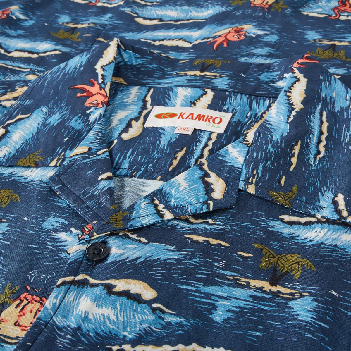 Kamro Freizeithemd mit Allover-Muster dunkelblau