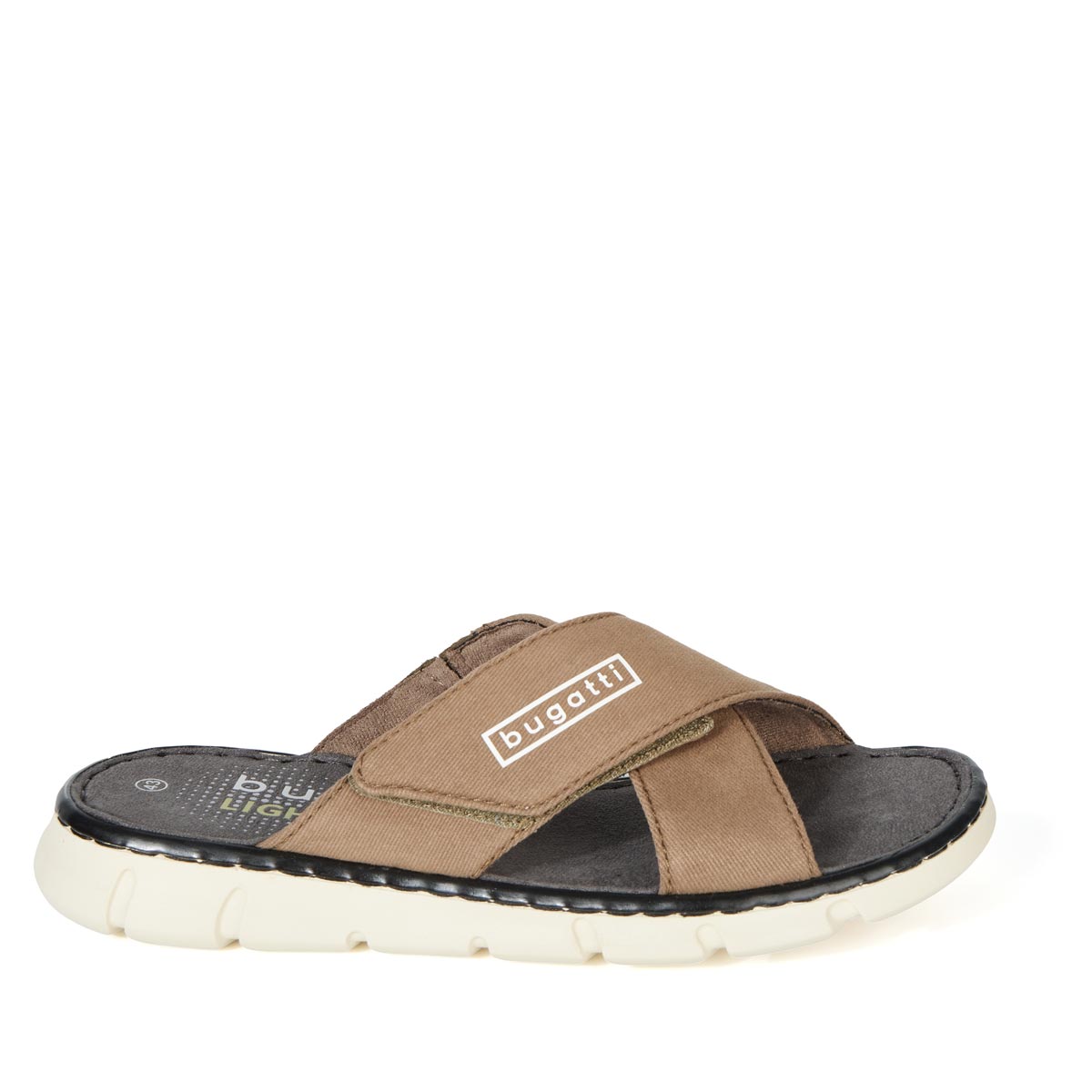 bugatti Sandalen aus Materialmix, leicht oliv