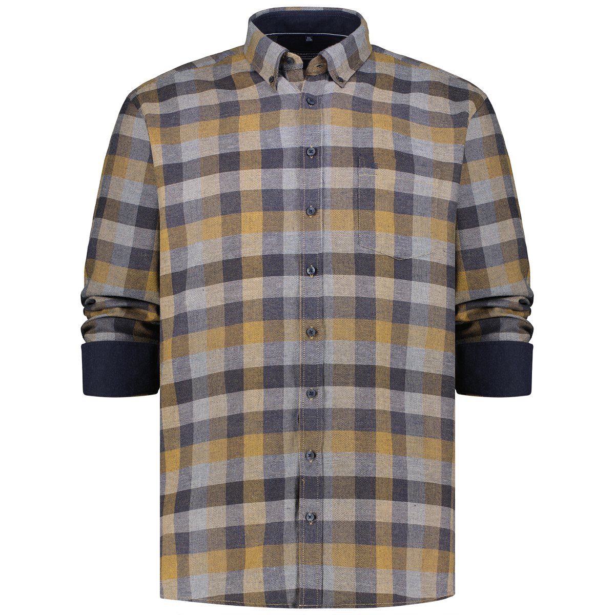 CASA MODA Freizeithemd aus Baumwolle gelb