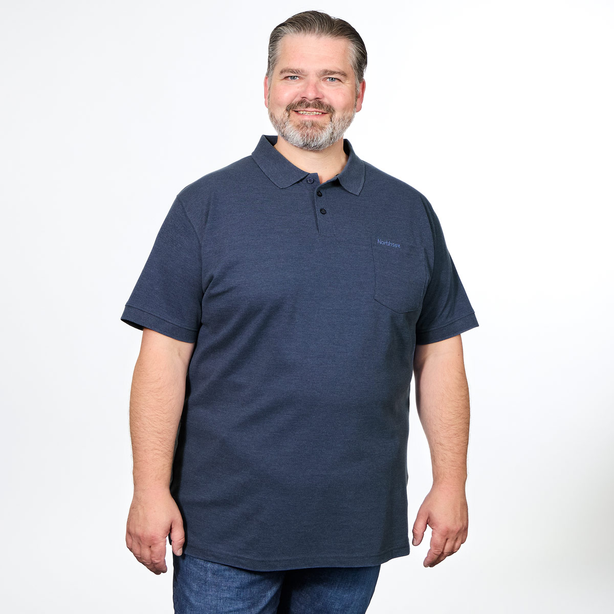 North Poloshirt aus Baumwoll-Piqué blau