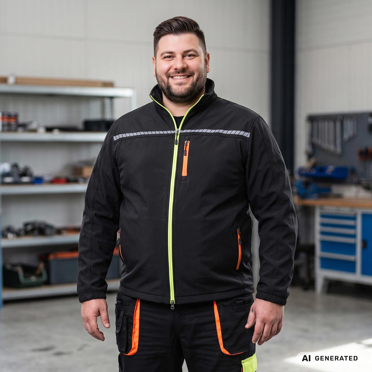 ADAMO Softshell-Arbeitsjacke schwarz