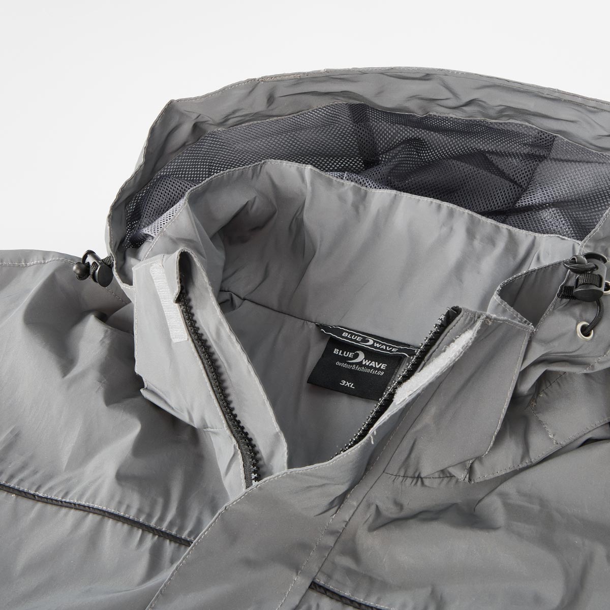Blue Wave Reflektierende Regenjacke "Klaas", wasser- und winddicht hellgrau