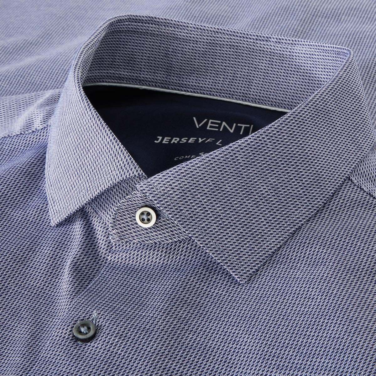 CASA MODA Businesshemd aus Stretch-Jersey jeansblau