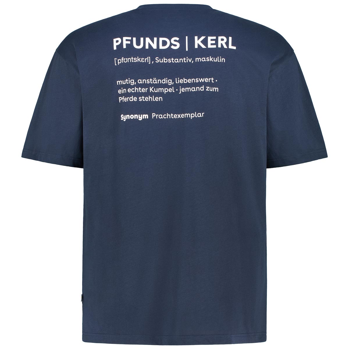 Pfundskerl T-Shirt mit Print auf Vorder- und Rückseite dunkelblau