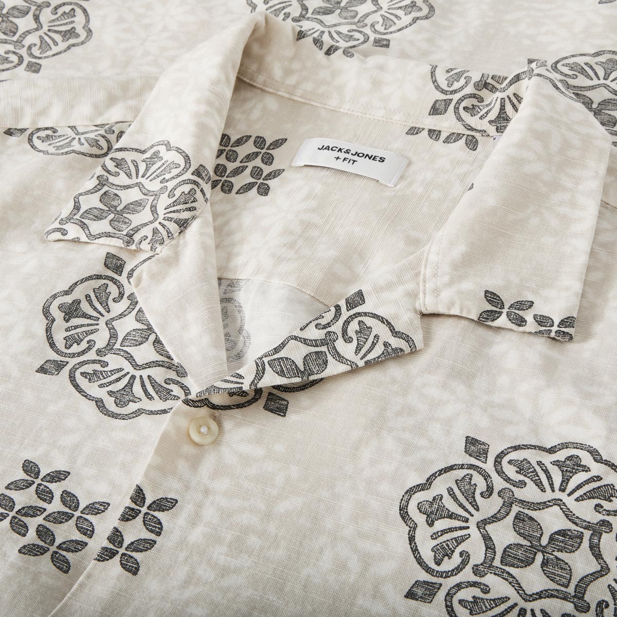 Jack&Jones Freizeithemd mit Allover-Muster beige
