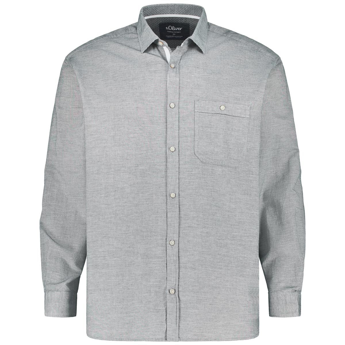s.Oliver Freizeithemd aus Baumwolle Farbe graublau Größe: 4XL günstig online kaufen