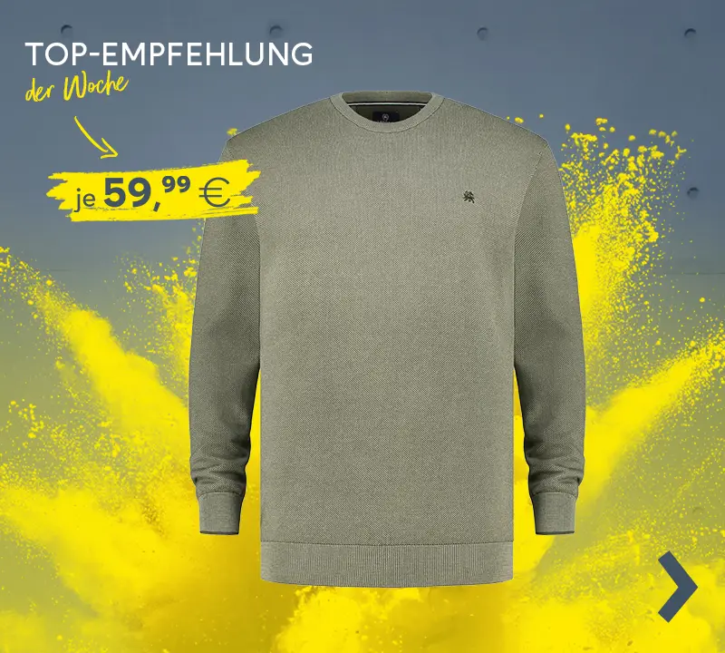 Grüner Feinstrickpullover aus Baumwolle von Lerros, Top-Empfehlung der Woche.