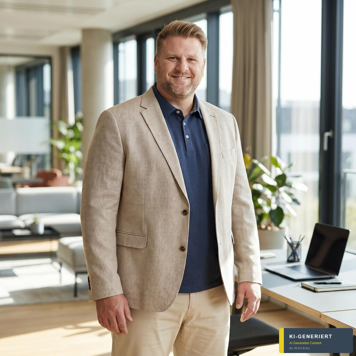 Weis Freizeitsakko mit Leinen beige