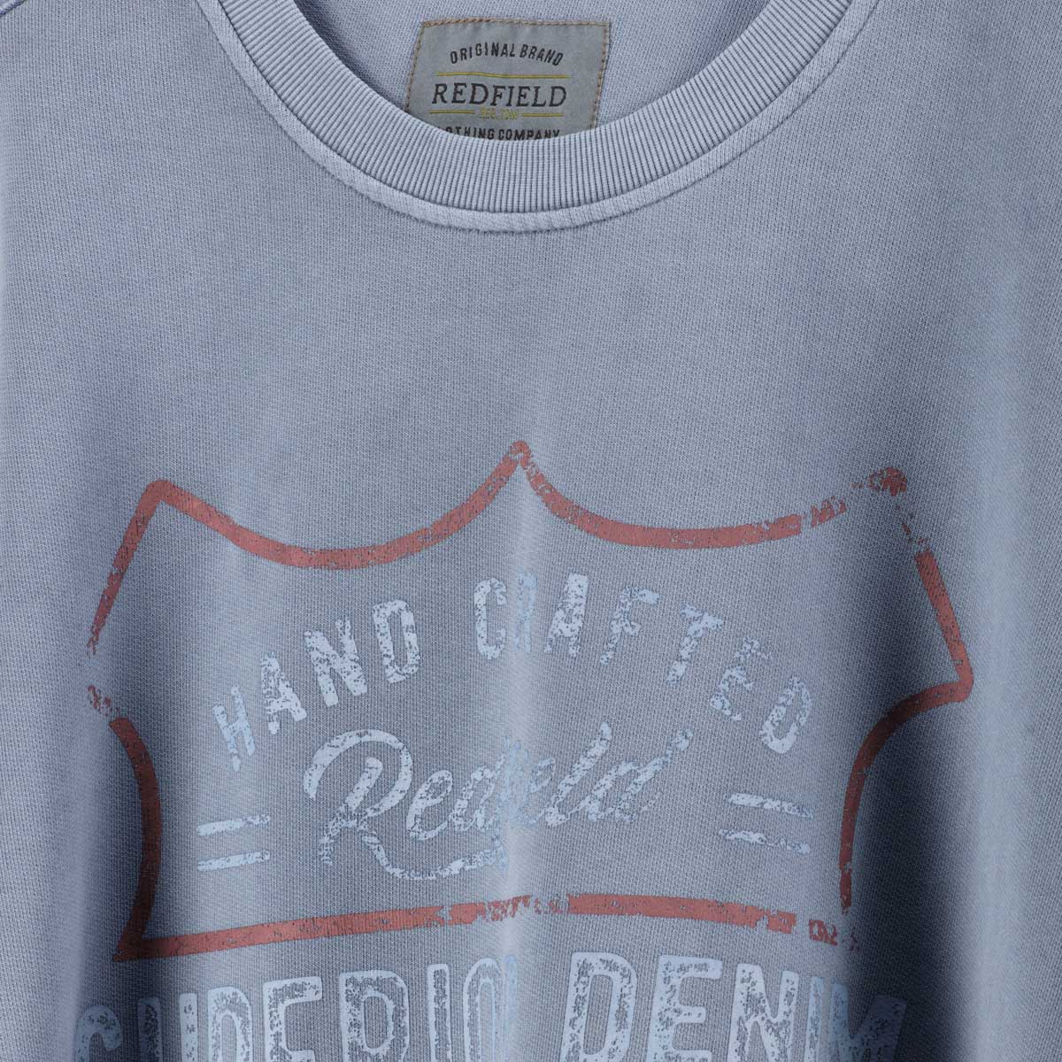 Redfield Sweatshirt mit Garment-Dye-Färbung graublau