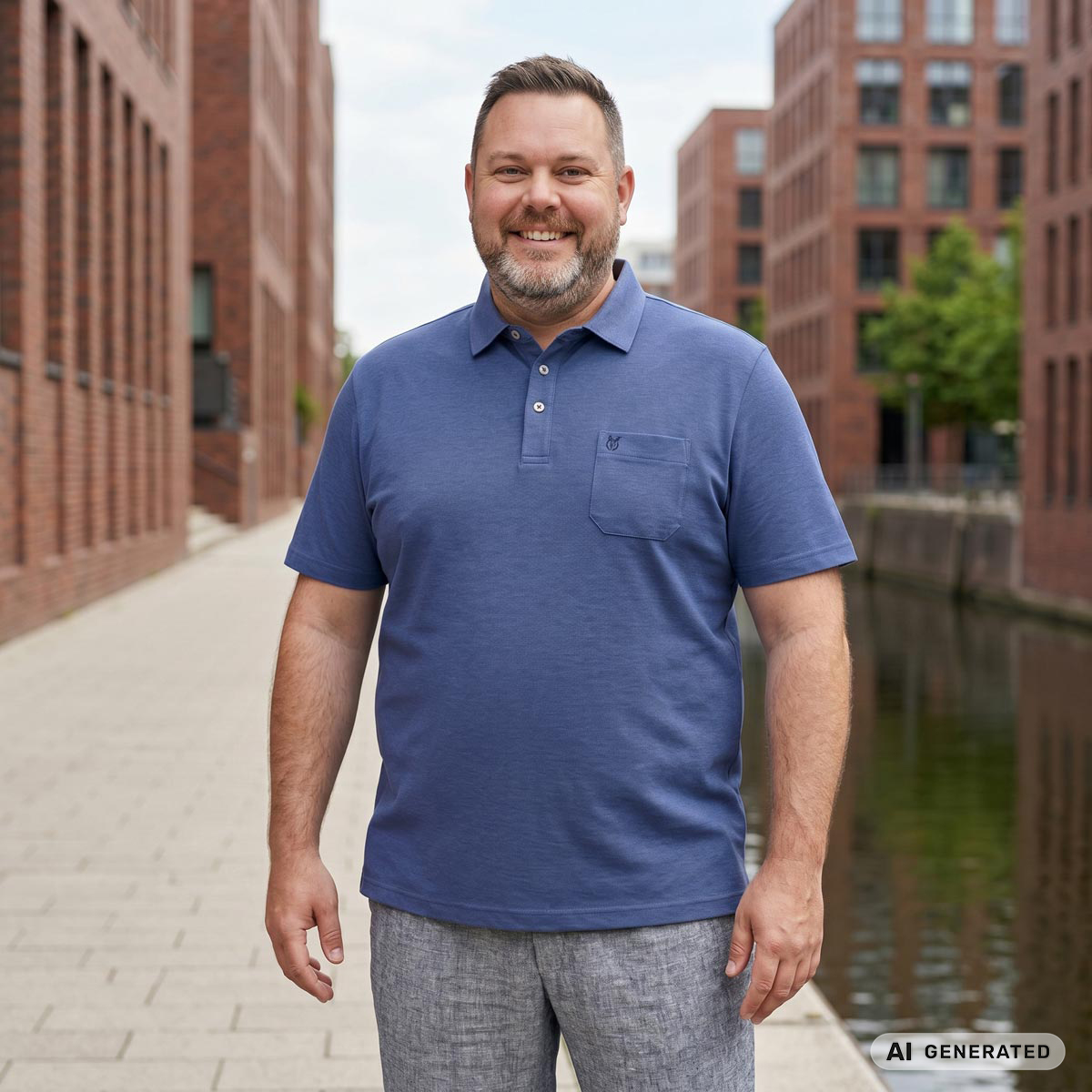Hajo Poloshirt "Soft Knit", hautsympathisch blau