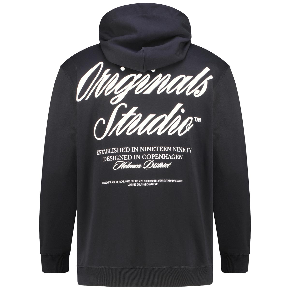 Jack&Jones Hoodie mit Print auf Vorder- und Rückseite schwarz