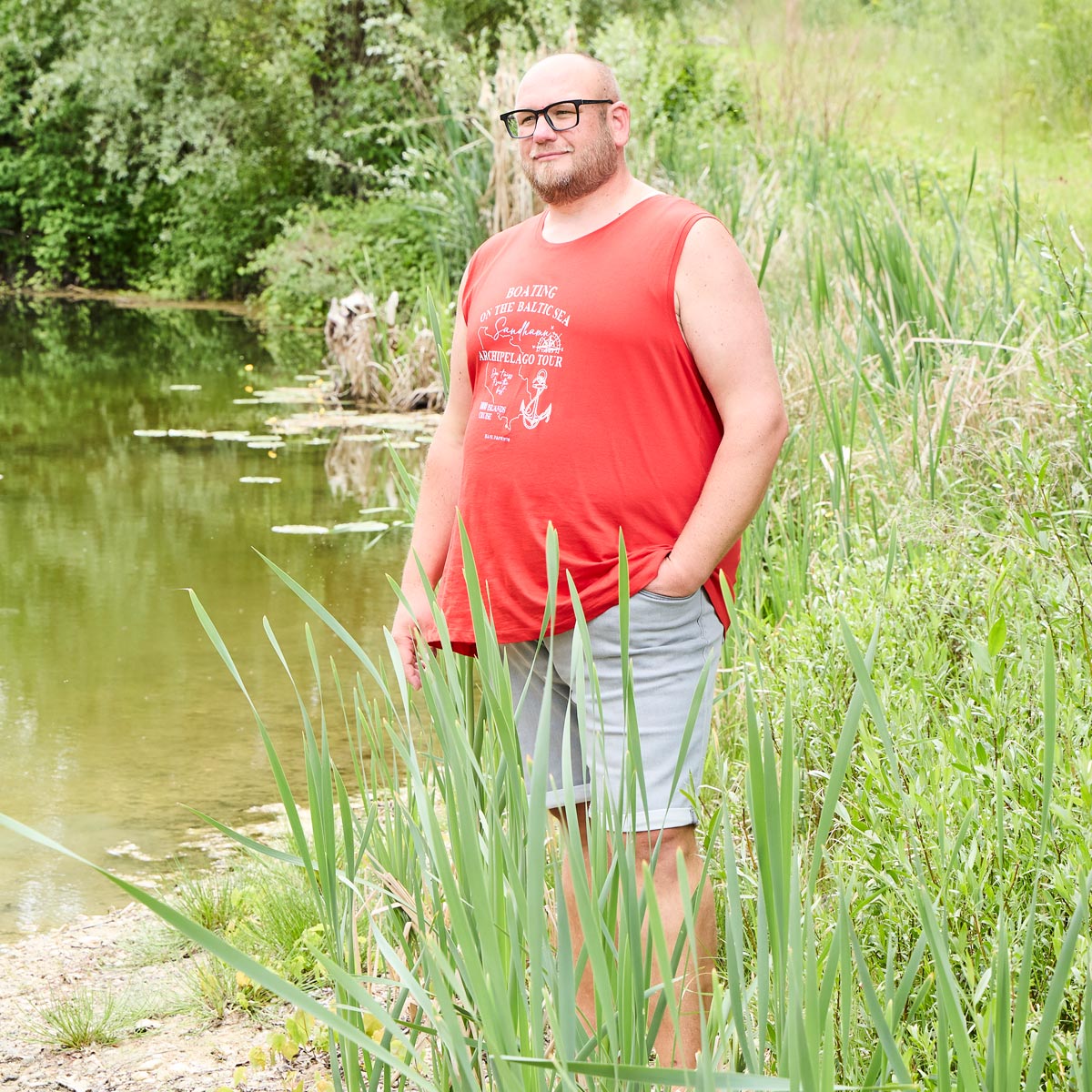 Hajo Tanktop mit Print rot
