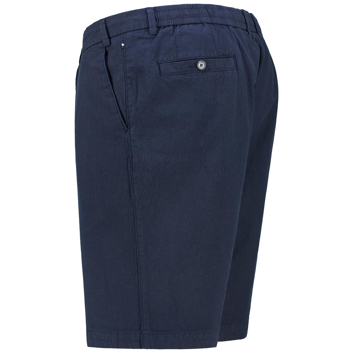 bugatti Stretch-Chino-Shorts mit Leinen marine