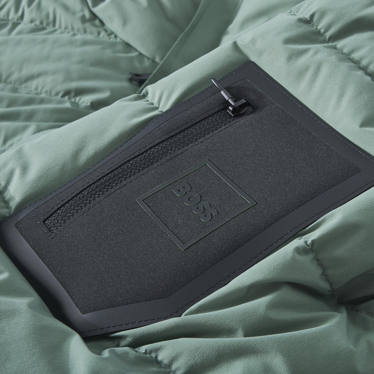 BOSS Steppjacke mit Stretch, wasserabweisend dunkelgrün