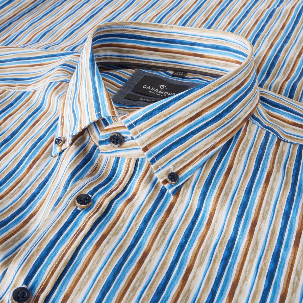 CASA MODA Freizeithemd mit Streifen beige