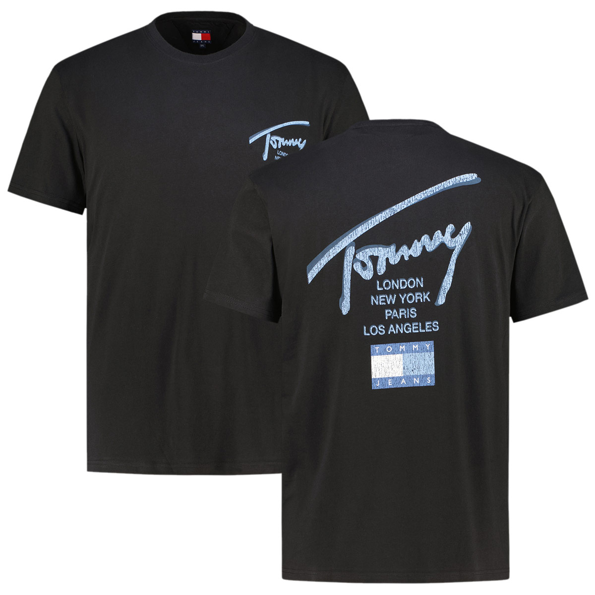 Tommy Jeans T-Shirt mit Print auf Vorder- und Rückseite Farbe schwarz Größe günstig online kaufen