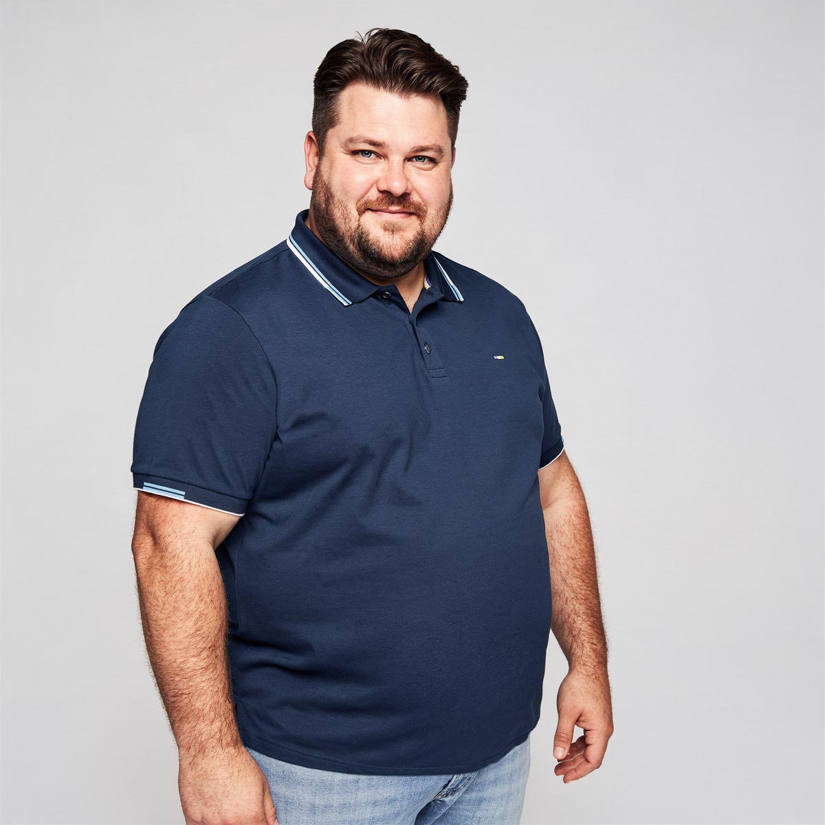 Pfundskerl Funktions-Poloshirt mit Kontrastdetails, schnelltrocknend dunkelblau