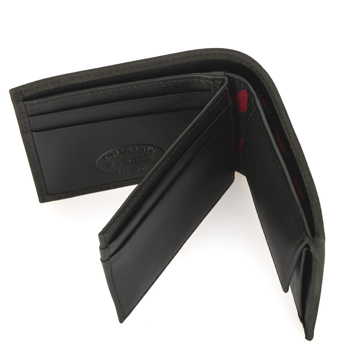 Tommy Hilfiger Kleine Geldbörse aus Leder, 10,5 cm x 8 cm schwarz