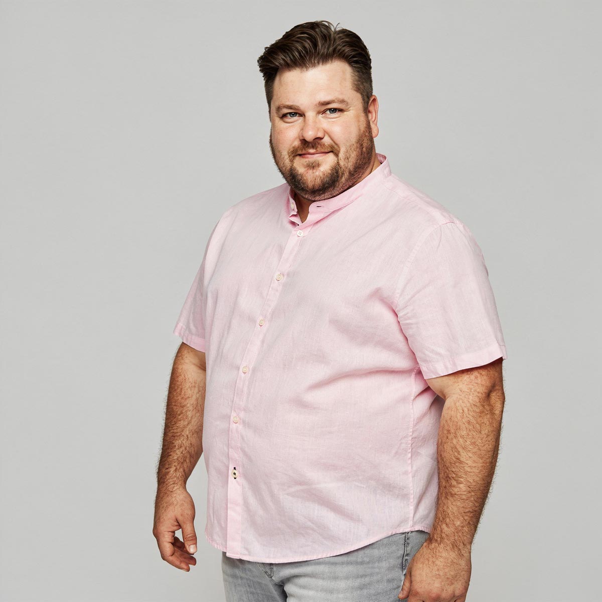 Pfundskerl Freizeithemd aus Leinen rosa