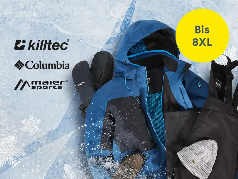 Winterliche Skibekleidung von killtec, Columbia und Maier Sports für starke Männer in großen Größen bis 8XL