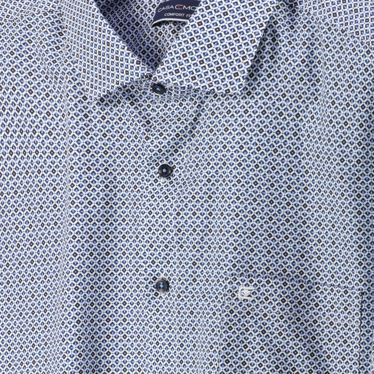 CASA MODA Businesshemd mit Allover-Print, langarm, bügelfrei blau