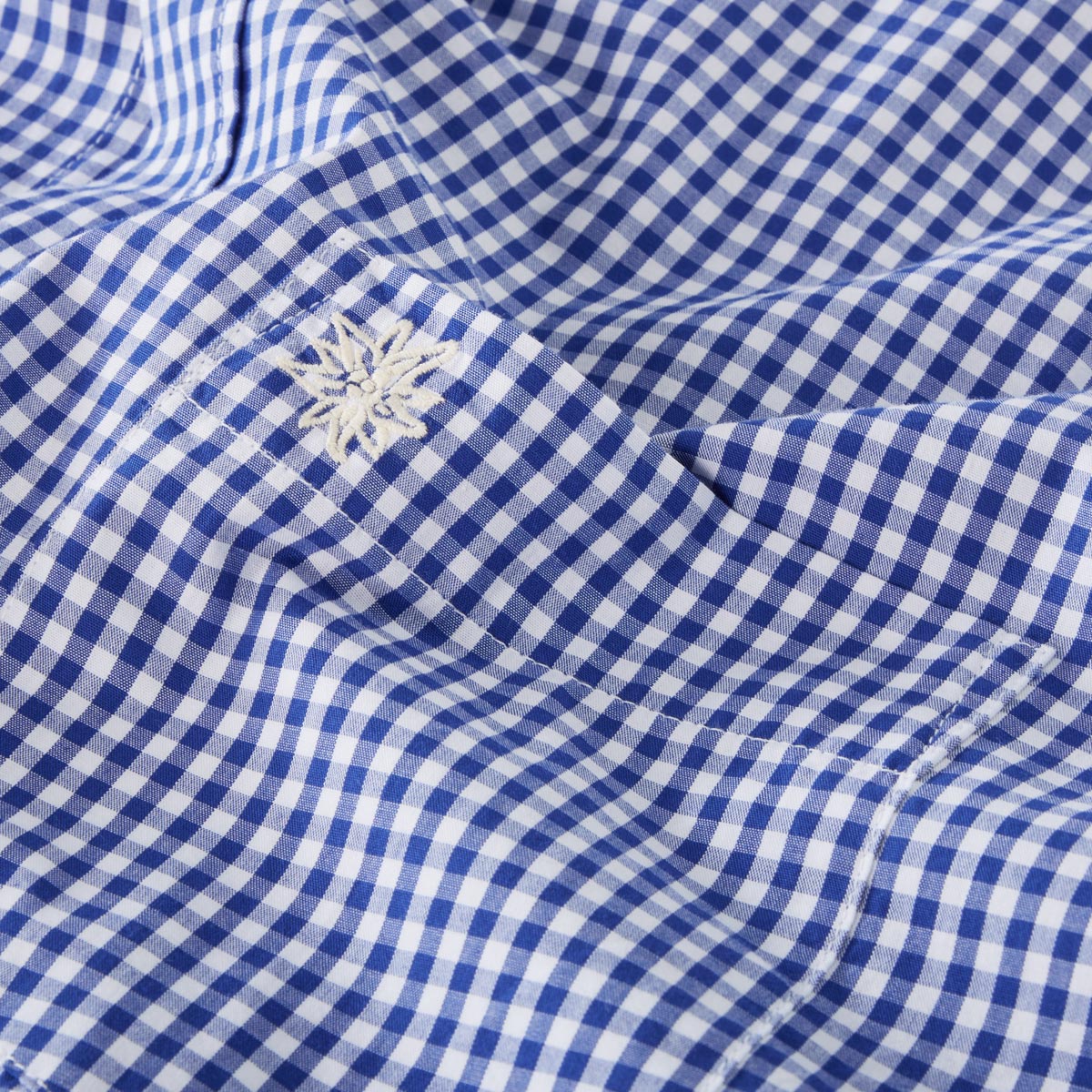 Pfundskerl Trachtenhemd mit Krempelärmeln blau/weiß