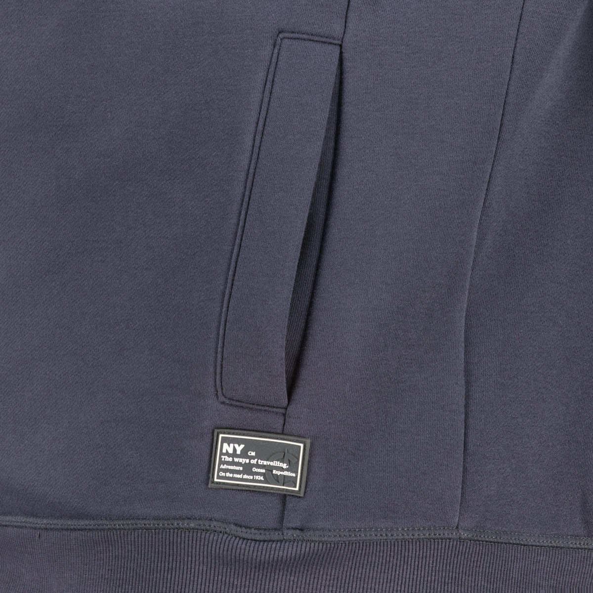 CASA MODA Sweatjacke mit Blousonkragen dunkelblau