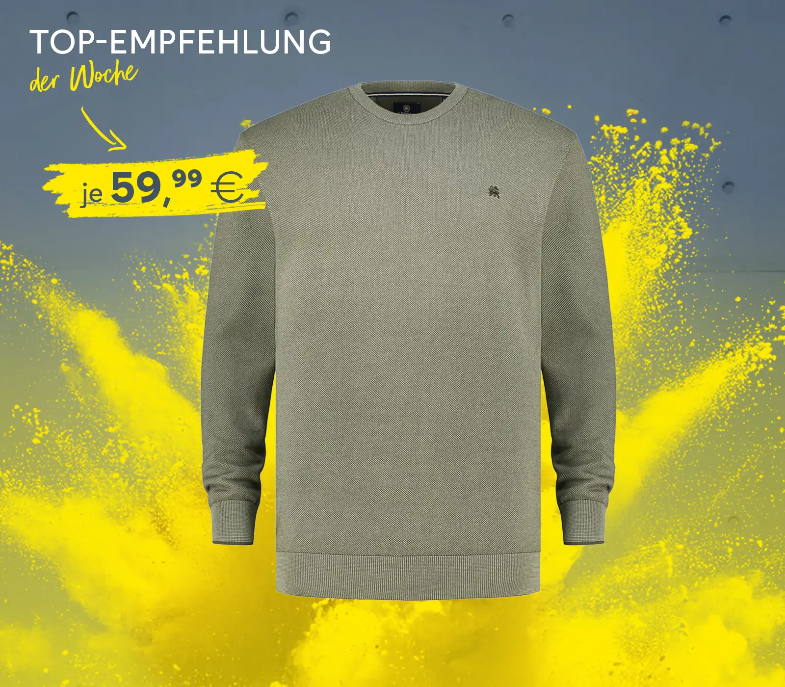 Grüner Feinstrickpullover aus Baumwolle von Lerros, Top-Empfehlung der Woche.