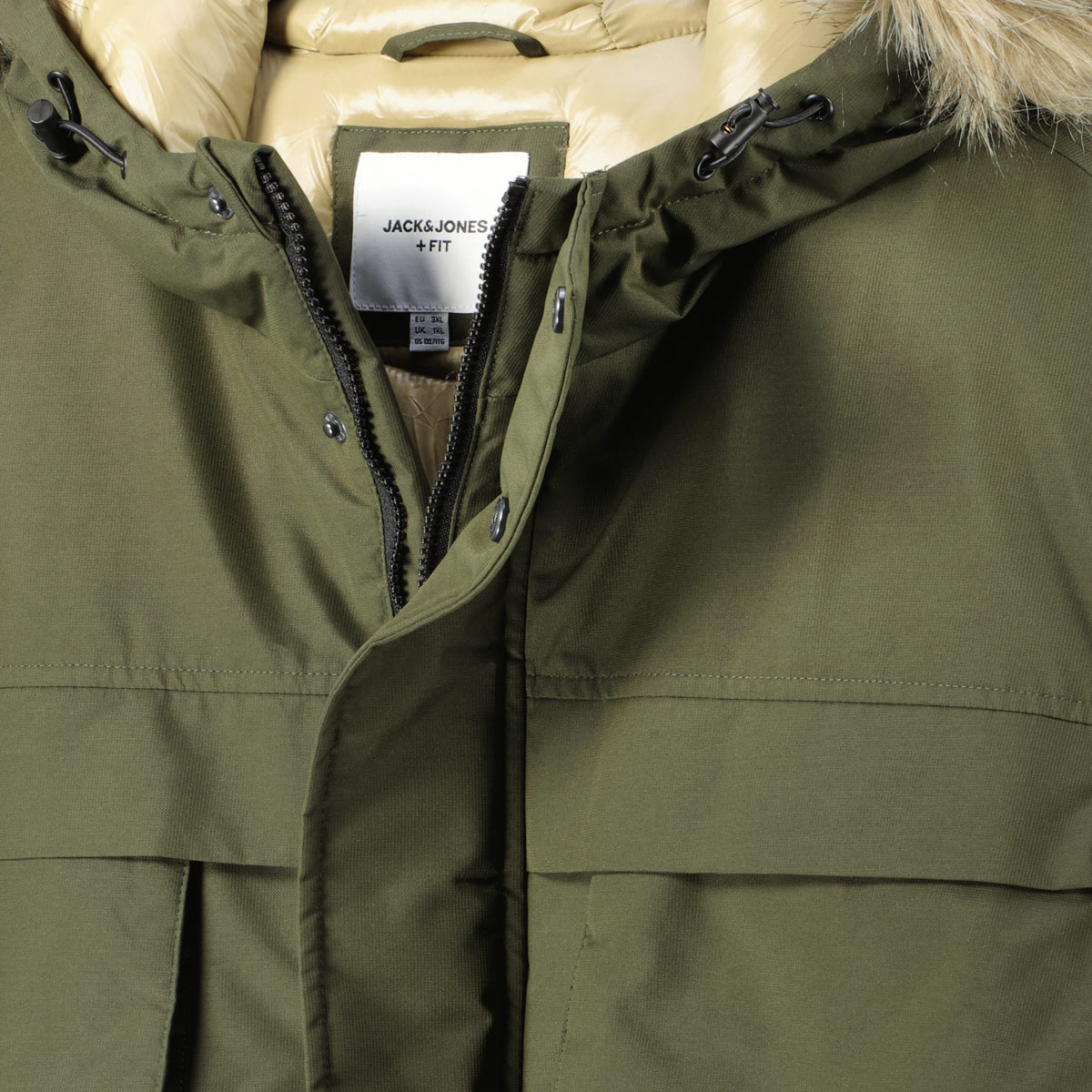 Jack&Jones Parka mit abnehmbarem Kunstfellkragen, wasserabweisend dunkelgrün Jack&Jones Parka mit abnehmbarem Kunstfellkragen, wasserabweisend dunkelgrün