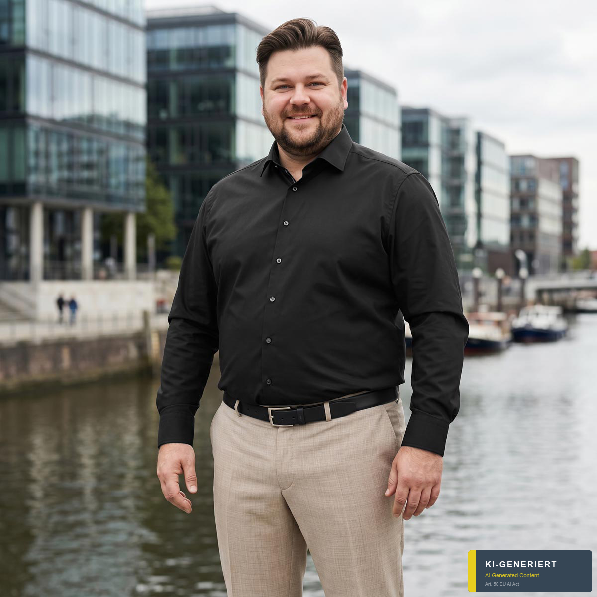 VENTI Businesshemd aus Stretch-Jersey schwarz