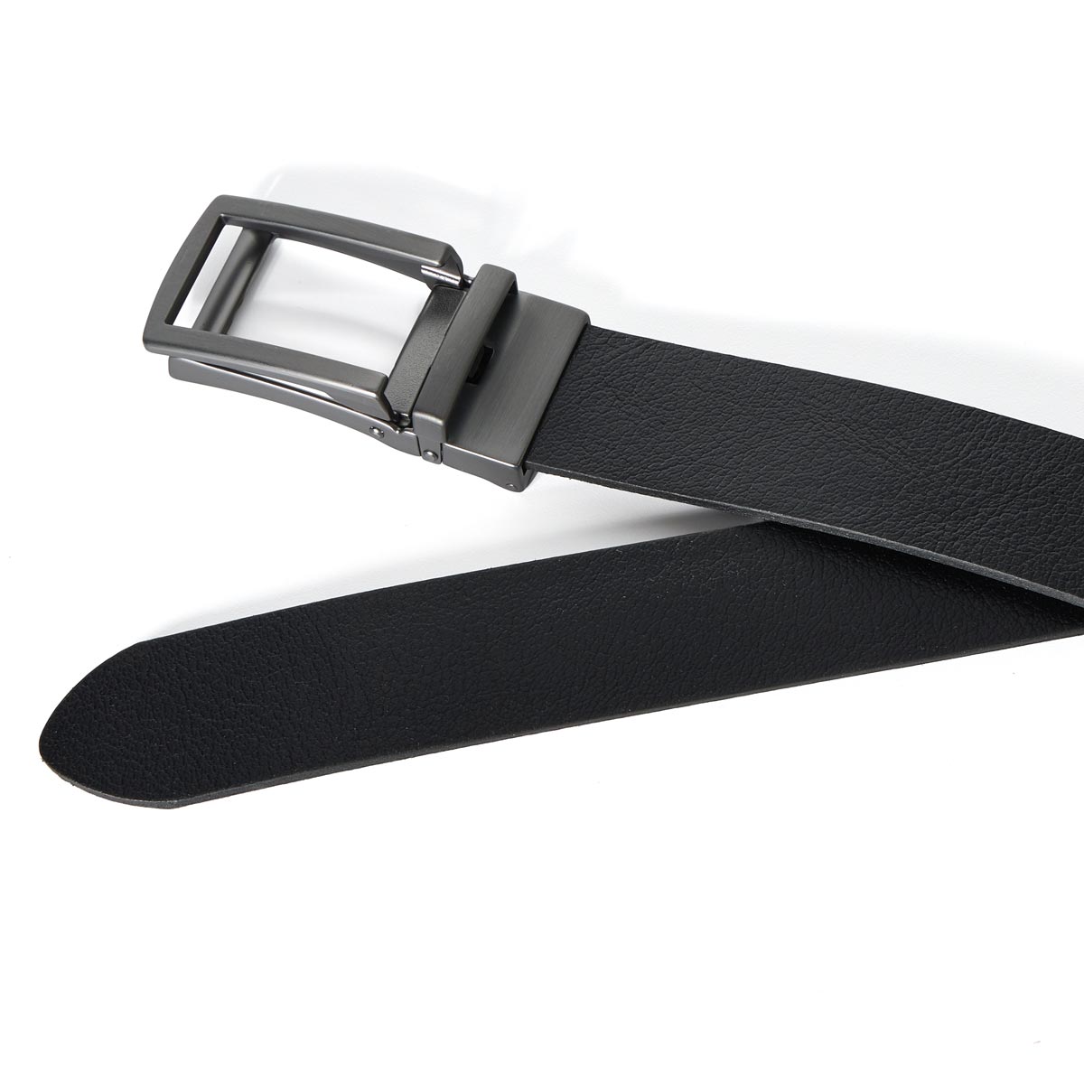 EUREX Ledergürtel mit Metallschnalle schwarz/schwarz