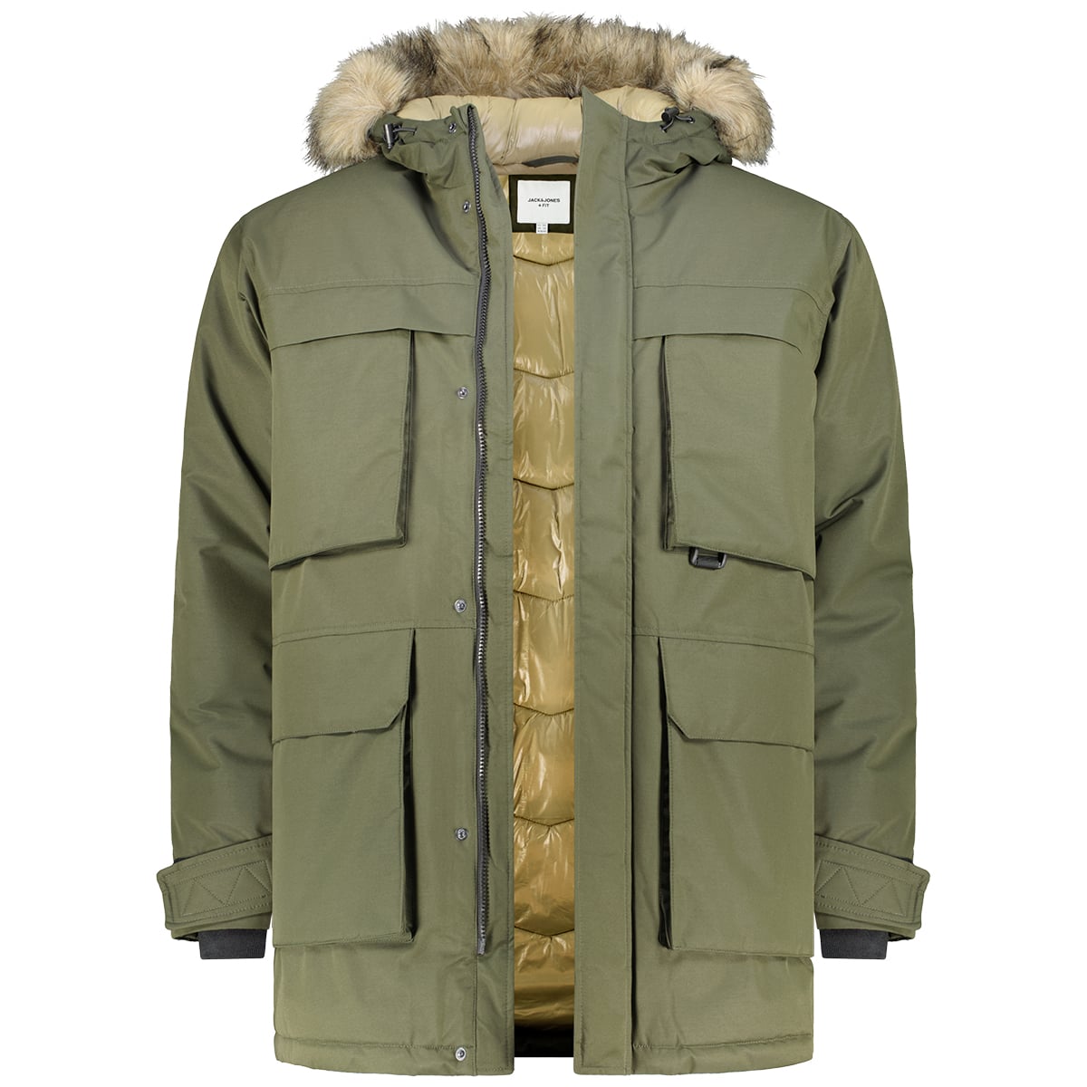 Jack&Jones Parka mit abnehmbarem Kunstfellkragen, wasserabweisend dunkelgrün Jack&Jones Parka mit abnehmbarem Kunstfellkragen, wasserabweisend dunkelgrün