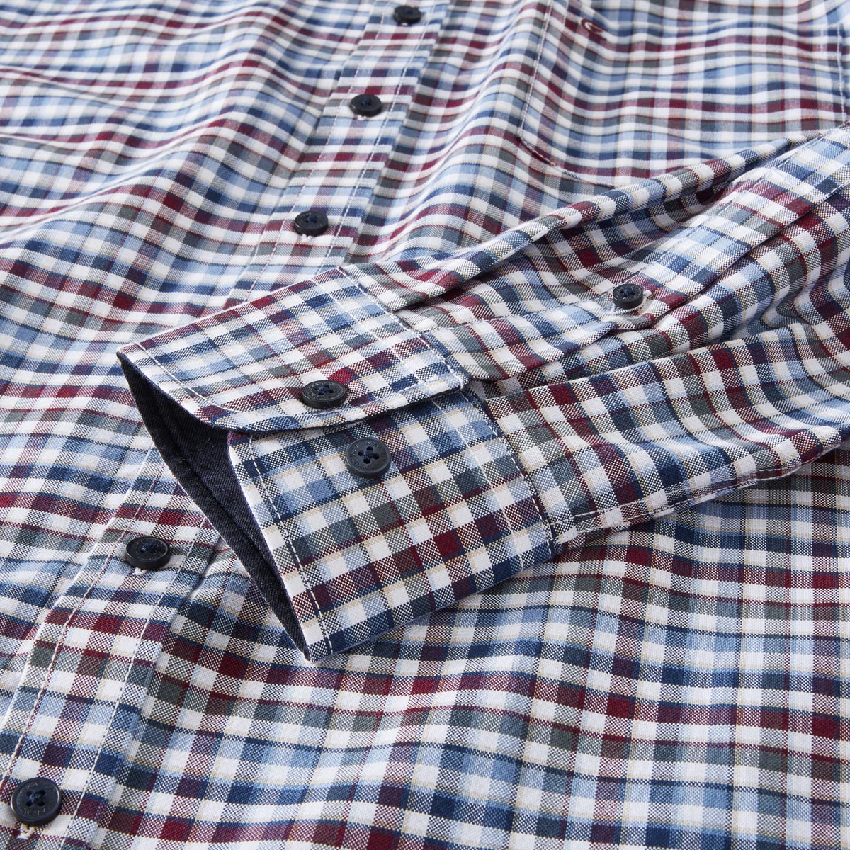 CASA MODA Freizeithemd mit Karo-Muster blau