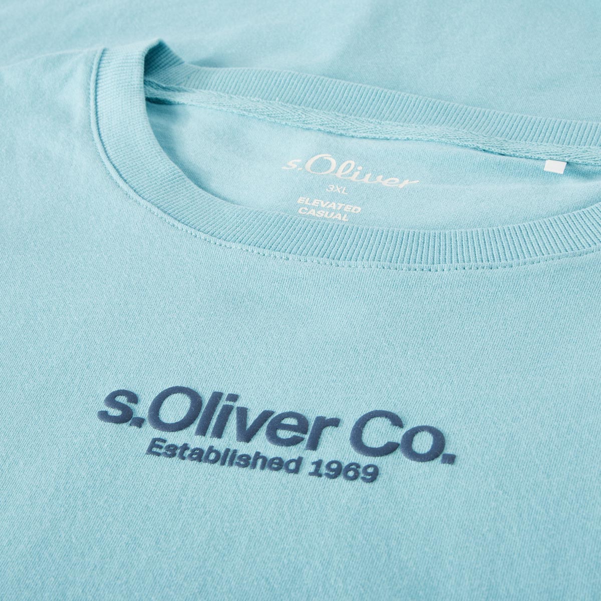 s.Oliver T-Shirt mit Label-Print Farbe blau/grün Größe: 3XL günstig online kaufen