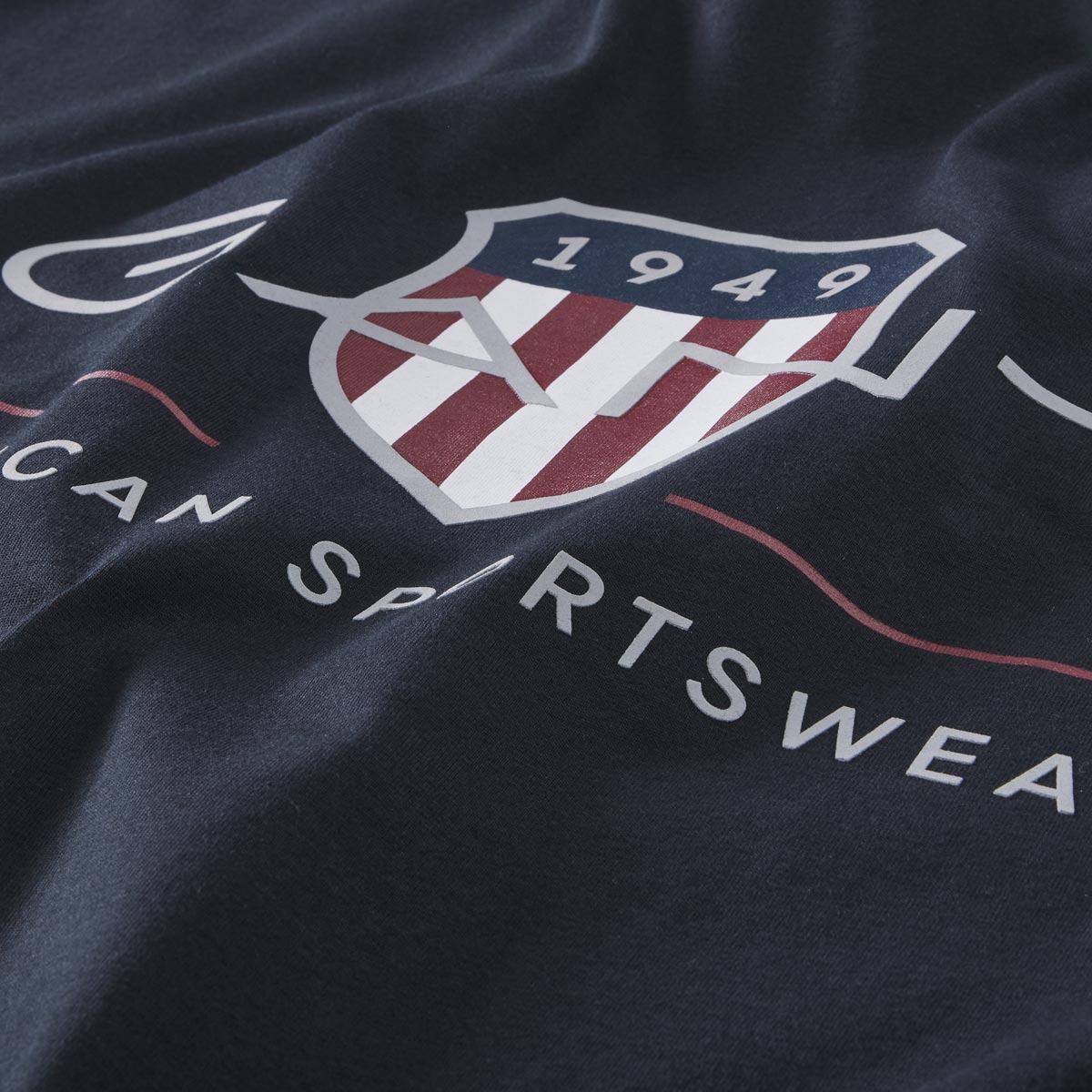 Gant T-Shirt mit Label-Print schwarz