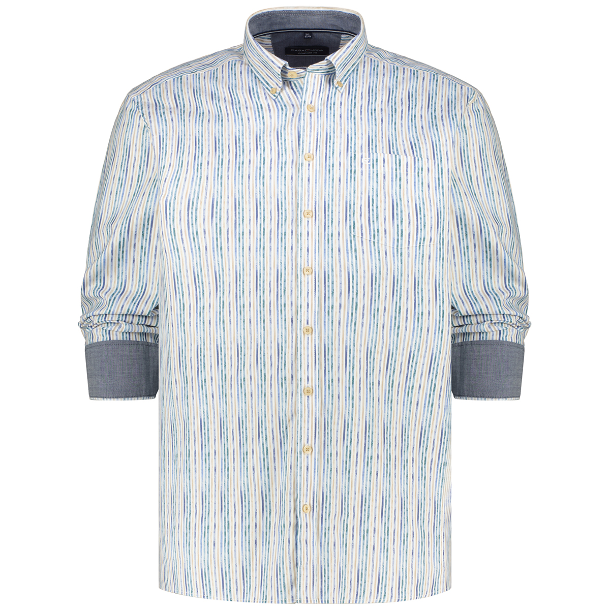 CASA MODA Freizeithemd aus Baumwolle blau/grau