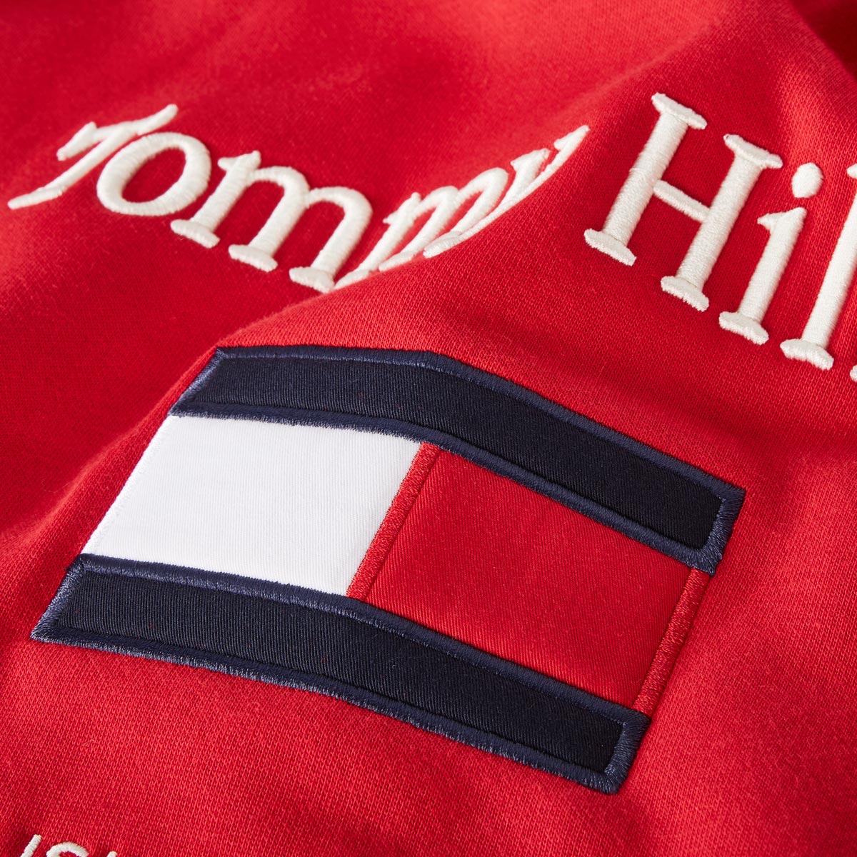 Tommy Hilfiger Hoodie mit Label-Stickerei rot