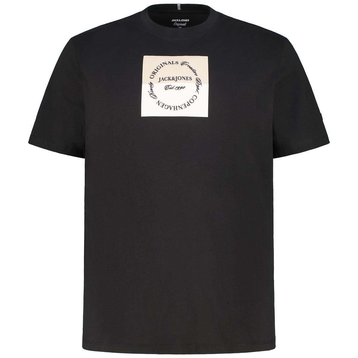 Jack&Jones T-Shirt mit Label-Print Farbe schwarz Größe: 3XL günstig online kaufen