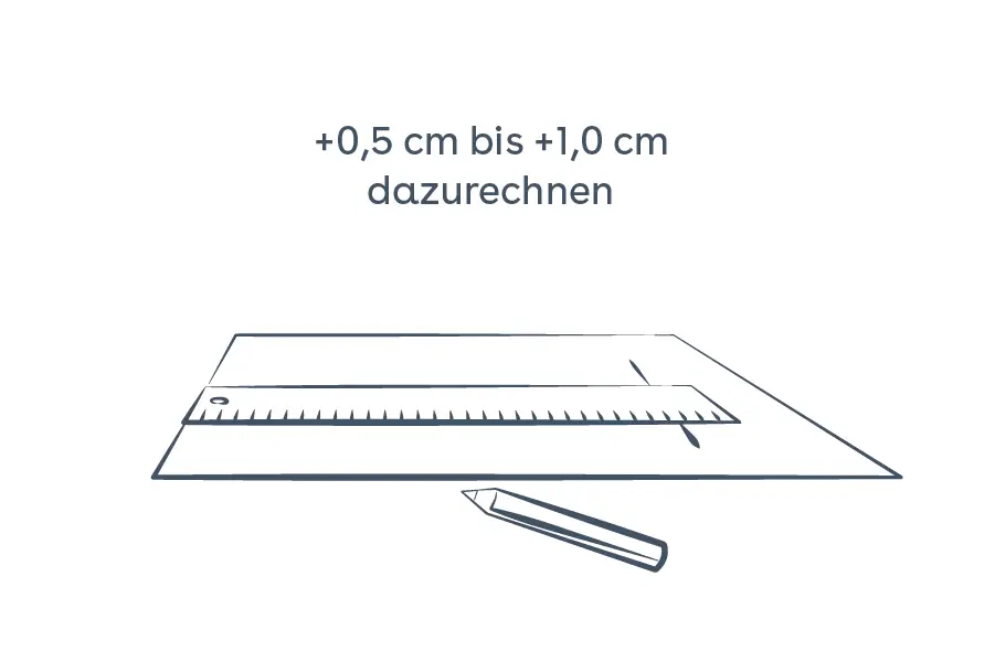 Schuhgröße messen Schritt 3: Fußlänge messen
