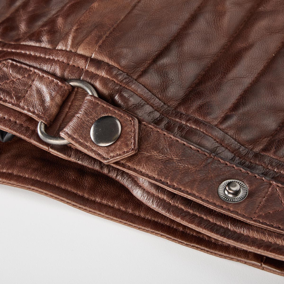 North Lederjacke im Biker-Stil dunkelbraun