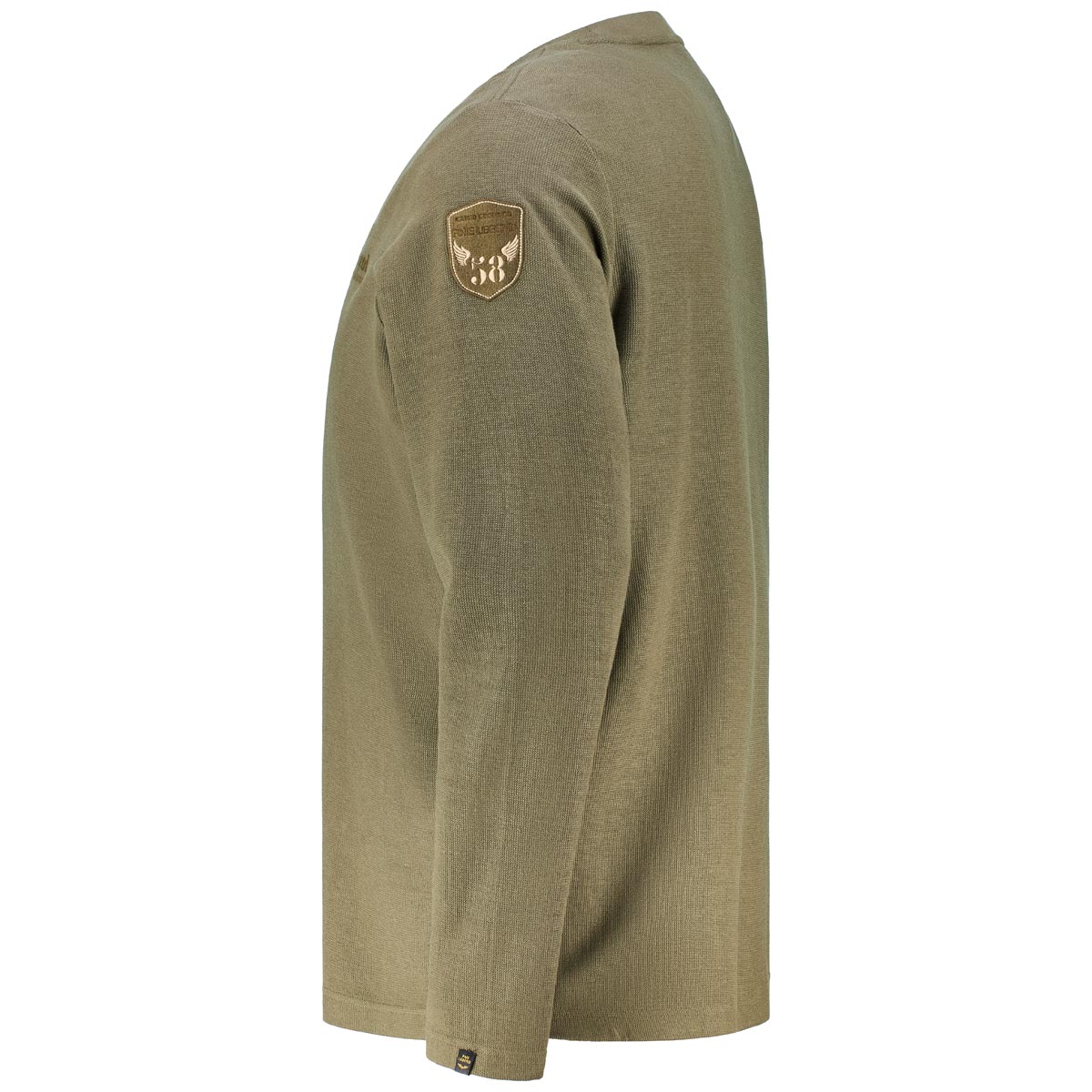 PME LEGEND T-Shirt mit Label-Patch khaki